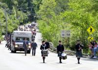 Leading the parade in Hanson, MA.